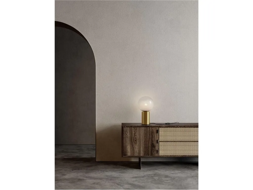 Cenová Bomba Stolní lampa JIAN mosazný zlatý kov a bílé sklo s přechody E27 1x12W 230V IP20 bez žárovky - NOVA LUCE
