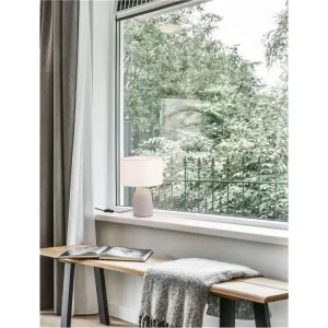 Stolní lampa CHEMPO šedý beton a kov bílé stínidlo E27 1x12W 230V IP20 bez žárovky - NOVA LUCE Rychlé Dodání