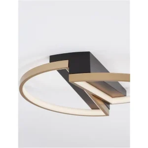 Kup Teď Stropní svítidlo ELIZE černá a mosazná zlatá ocel, hliník a silikon LED 28W 230V 3000K IP20 stmívatelné - NOVA LUCE
