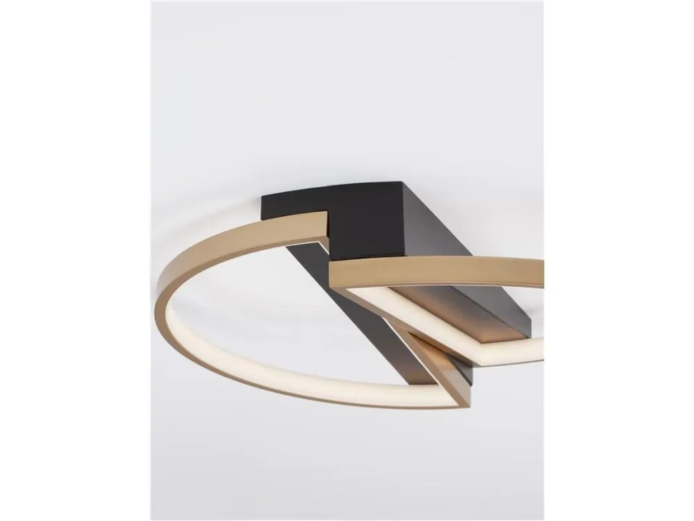 Kup Teď Stropní svítidlo ELIZE černá a mosazná zlatá ocel, hliník a silikon LED 28W 230V 3000K IP20 stmívatelné - NOVA LUCE