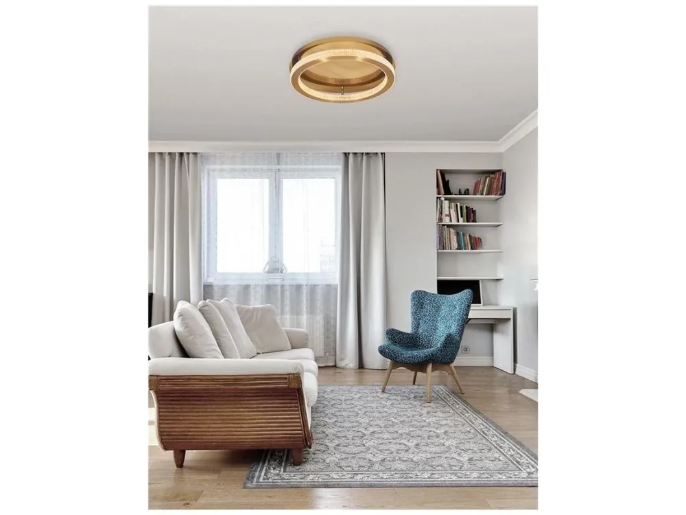 Cenový Hit Stropní svítidlo FIORE antický zlatý mosazný hliník a akryl LED 40W 230V 3000K IP20 stmívatelné - NOVA LUCE