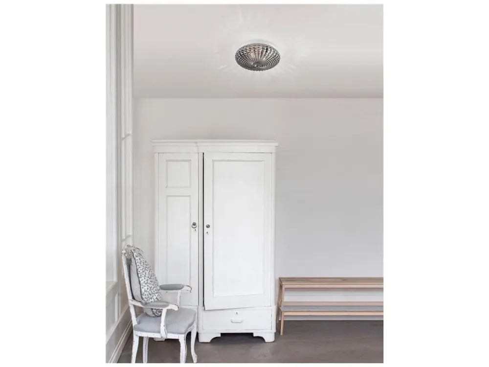 Odeslání Ihned Stropní svítidlo CLAM kouřové chromové sklo bílý kov E27 2x12W 230V IP44 bez žárovky - NOVA LUCE