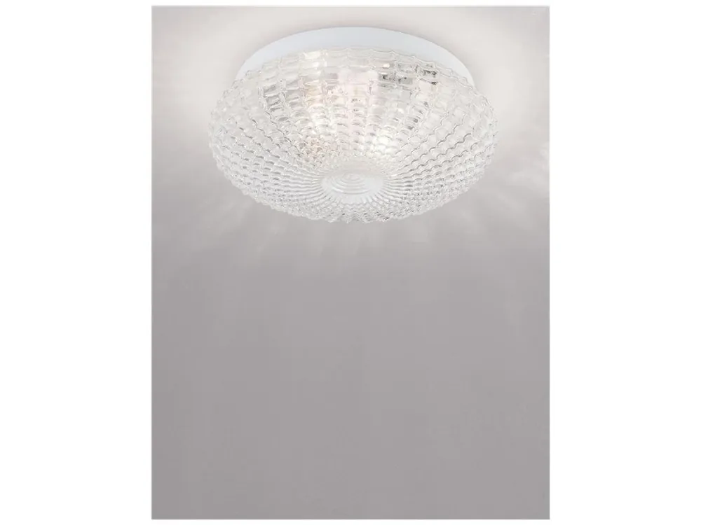 Omezená Nabídka Stropní svítidlo CLAM čiré sklo bílý kov E27 2x12W 230V IP44 bez žárovky - NOVA LUCE