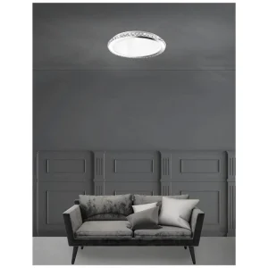 Víkendová Akce Stropní svítidlo PALERMO chromovaný kov bílé sklo a K9 křišťál E27 3x12W 230V IP20 bez žárovky - NOVA LUCE