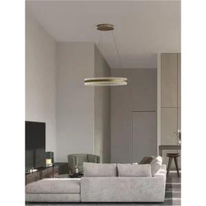Nejlepší Volba Závěsné svítidlo AGOS zlatý hliník a akryl LED 75W 230V 3000K IP20 stmívatelné - NOVA LUCE