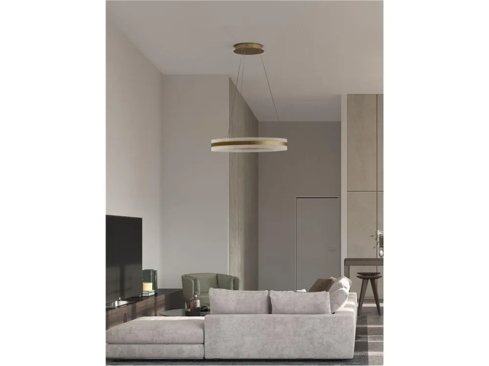 Nejlepší Volba Závěsné svítidlo AGOS zlatý hliník a akryl LED 75W 230V 3000K IP20 stmívatelné - NOVA LUCE