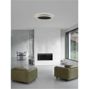 Stropní svítidlo WILLOW černá ocel a akryl D60x6cm LED 60W - NOVA LUCE Sleva
