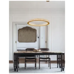 Závěsné svítidlo FIORE antický zlatý mosazný hliník a akryl LED 40W 230V 3000K IP20 stmívatelné - NOVA LUCE Finální Výprodej