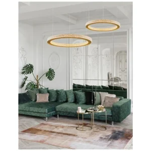 Nakupujte Hned Závěsné svítidlo FIORE antický zlatý mosazný hliník a akryl LED 60W 230V 3000K IP20 stmívatelné - NOVA LUCE