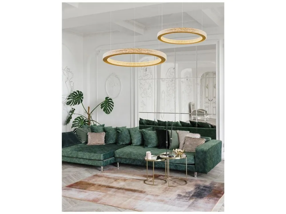 Nakupujte Hned Závěsné svítidlo FIORE antický zlatý mosazný hliník a akryl LED 60W 230V 3000K IP20 stmívatelné - NOVA LUCE