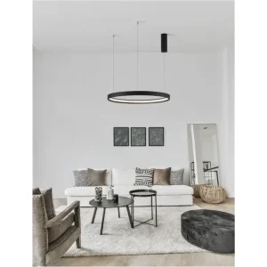 Závěsné svítidlo PERRINE černý hliník a akryl LED 42W 230V 3000K IP20 stmívatelné - NOVA LUCE Akční Nabídka