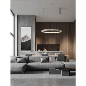 Přímo Od Výrobce Závěsné svítidlo PERRINE šampaň stříbrný hliník a akryl LED 42W 230V 3000K IP20 stmívatelné - NOVA LUCE
