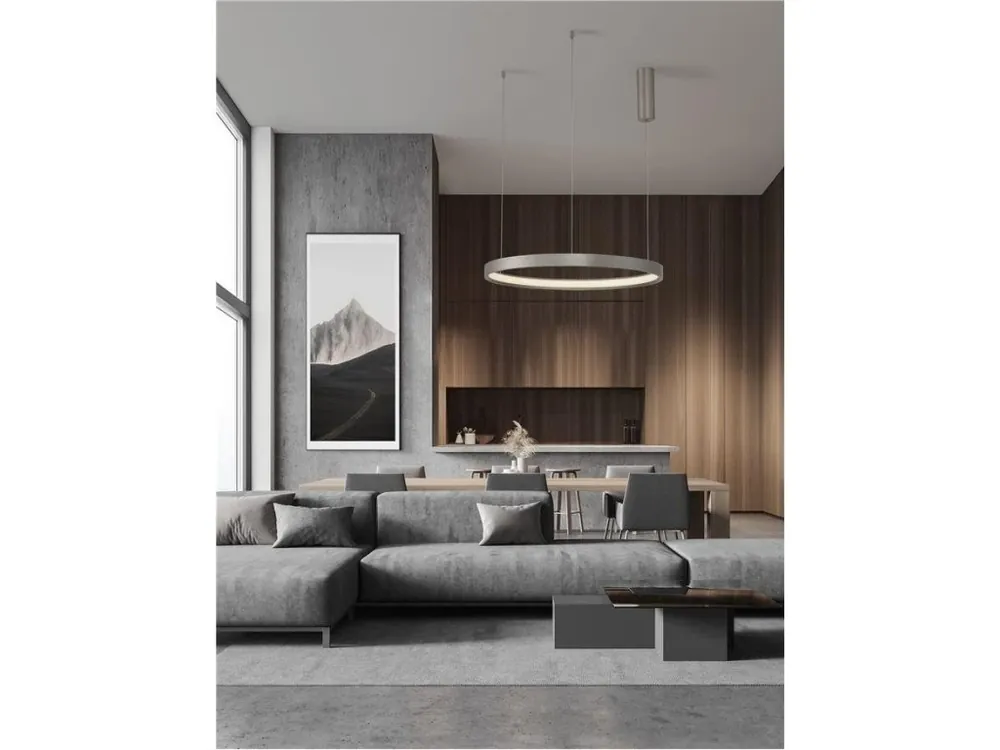Přímo Od Výrobce Závěsné svítidlo PERRINE šampaň stříbrný hliník a akryl LED 42W 230V 3000K IP20 stmívatelné - NOVA LUCE