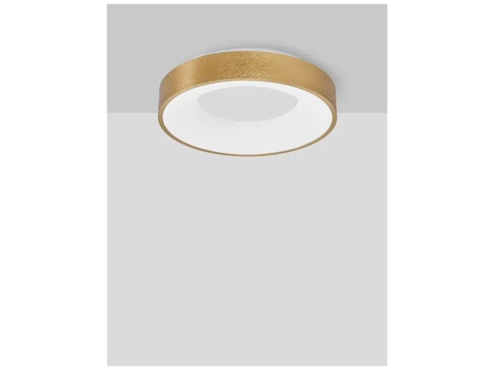 Stropní svítidlo RANDO THIN kartáčovaný zlatý hliník a akryl LED 30W 230V 3000K IP20 stmívatelné - NOVA LUCE Speciální Cena