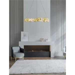 Ihned K Objednání Závěsné svítidlo BRILLE zlatý hliník a sklo LED 46W 230V 3200K IP20 stmívatelné - NOVA LUCE