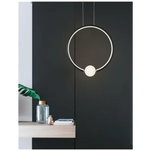 Závěsné svítidlo CELIA stmívatelné černý hliník opálové sklo LED 25.6W 230V 3000K IP20 stmívatelné - NOVA LUCE Nízká Cena