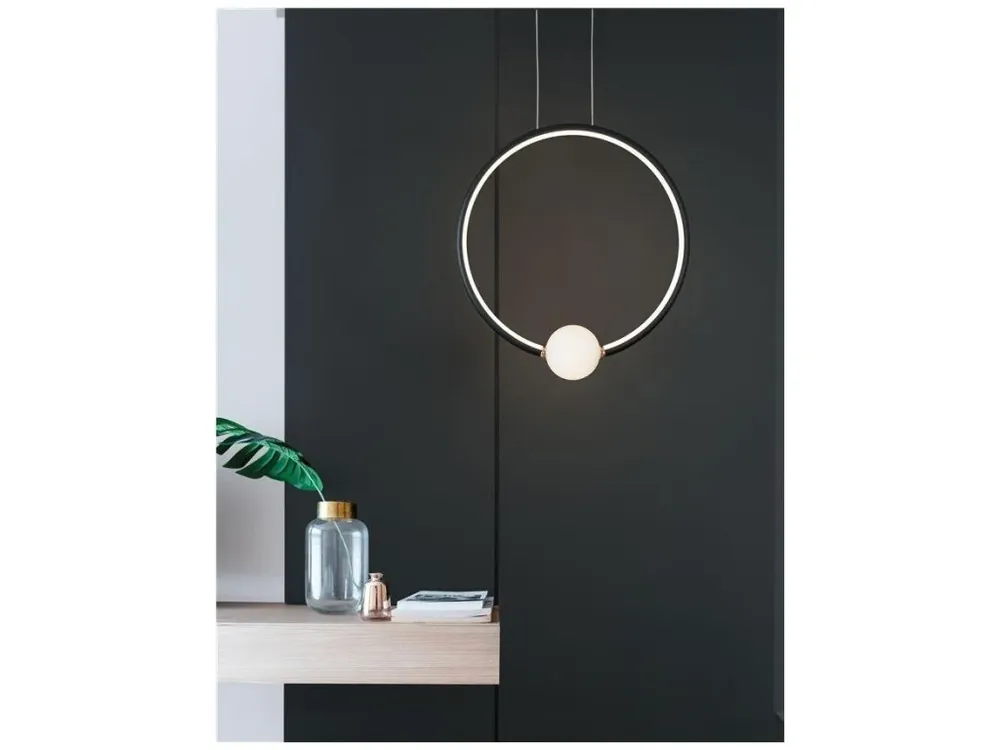 Závěsné svítidlo CELIA stmívatelné černý hliník opálové sklo LED 25.6W 230V 3000K IP20 stmívatelné - NOVA LUCE Nízká Cena