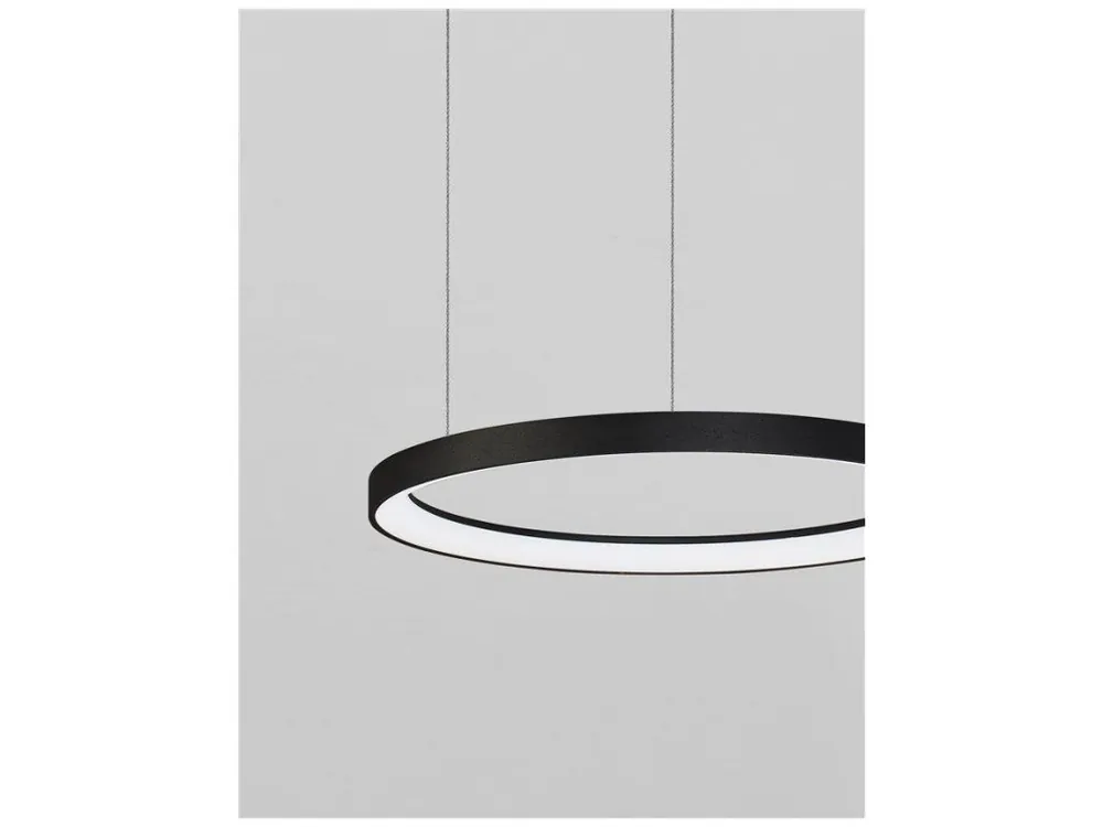 Poslední Šance Závěsné svítidlo PERTINO černý hliník a akryl LED 48W 230V 3000K IP20 stmívatelné - NOVA LUCE