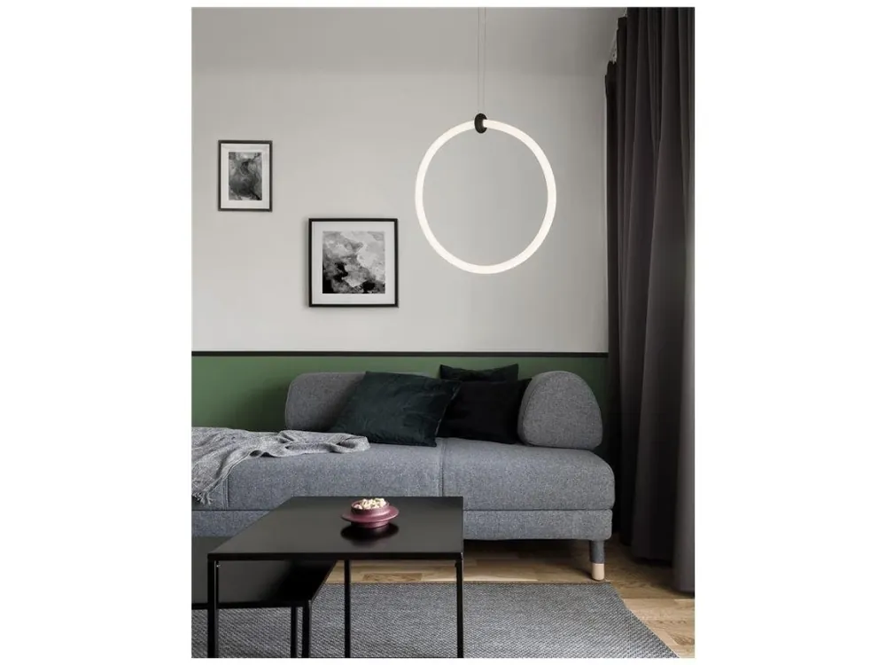 Autentický Závěsné svítidlo GIRDINO černý hliník a akryl LED 21W 230V 3000K IP20 - NOVA LUCE