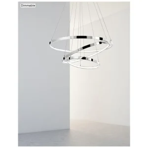 Závěsné svítidlo ARIA stmívatelné chromovaný hliník a akryl nastavitelné LED 145W 230V 3000K IP20 - NOVA LUCE Omezená Nabídka