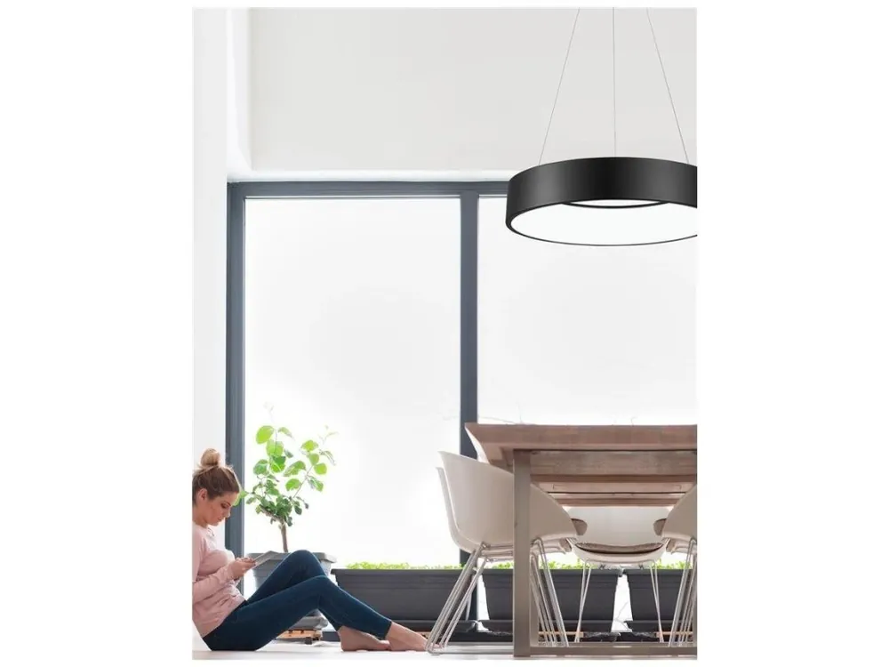 Omezená Nabídka Závěsné svítidlo RANDO černý hliník a akryl LED 42W 230V 3000K IP20 - NOVA LUCE