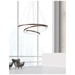 Závěsné svítidlo FERROL kávově hnědý hliník a akryl nastavitelné LED 111W 3000K IP20 stmívatelné - NOVA LUCE Aktuální