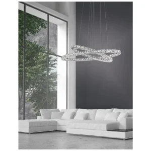 Přímo Od Výrobce Závěsné svítidlo CELINE chromovaný hliník a křišťál nastavitelné LED 52W 3000K IP20 - NOVA LUCE