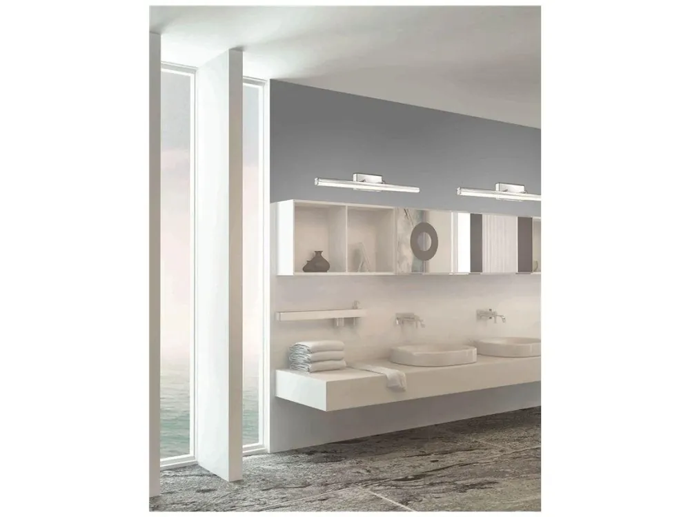 Pouze Dnes Nástěnné svítidlo nad zrcadlo VANESE chromovaný hliník a akryl LED 18W 3000K IP44 - NOVA LUCE