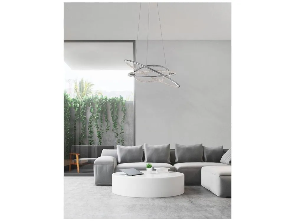 Novinka Závěsné svítidlo LIVORNO chromovaný hliník a akryl nastavitelné LED 55W 230V 3000K IP20 - NOVA LUCE