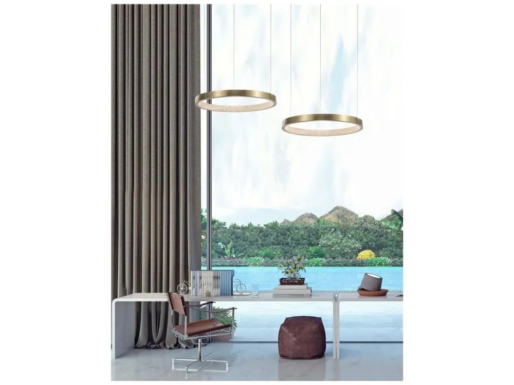 Závěsné svítidlo VEGAS antický mosazný hliník a akryl LED 18W 3000K IP20 - NOVA LUCE Ihned K Objednání