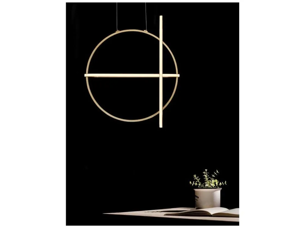 Cenově Výhodný Závěsné svítidlo ARTE zlatý hliník a akryl LED 48.6W 230V 3000K IP20 stmívatelné - NOVA LUCE