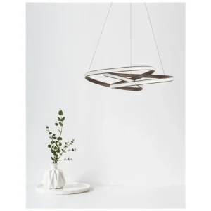 Rychlé Dodání Závěsné svítidlo MENTON kávově hnědý hliník a akryl LED 43W 230V 3000K IP20 stmívatelné - NOVA LUCE