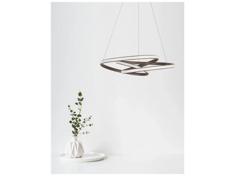Rychlé Dodání Závěsné svítidlo MENTON kávově hnědý hliník a akryl LED 43W 230V 3000K IP20 stmívatelné - NOVA LUCE