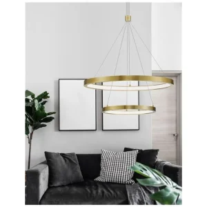 Aktuální Závěsné svítidlo EMPATIA zlatý mosazný hliník a akryl LED 60W 230V 3000K IP20 stmívatelné - NOVA LUCE