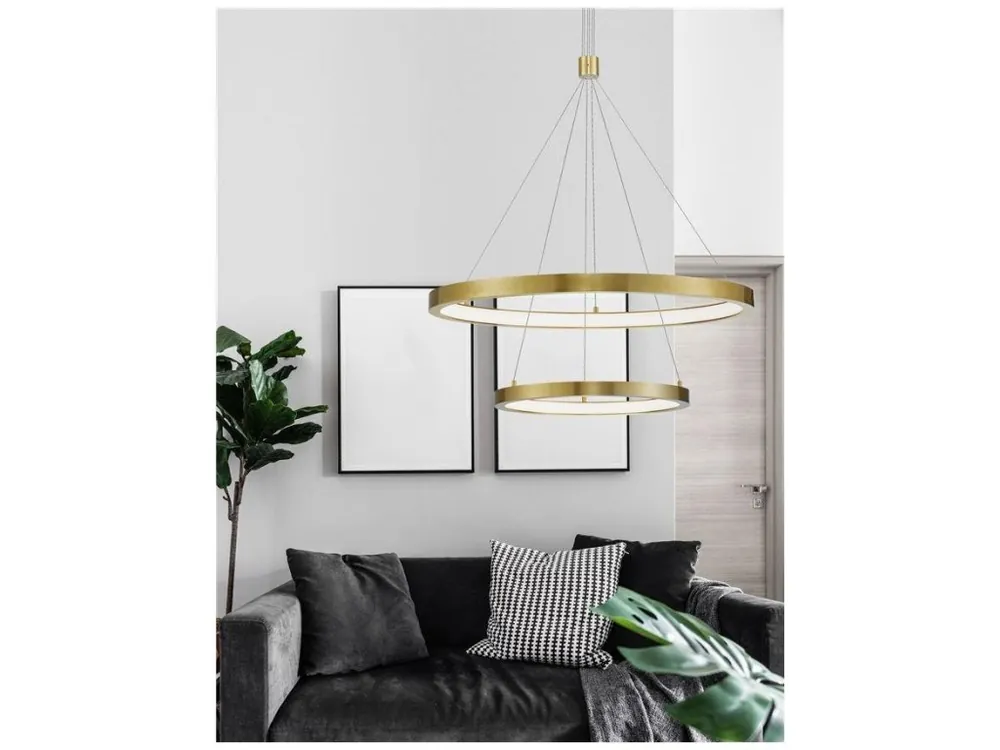 Aktuální Závěsné svítidlo EMPATIA zlatý mosazný hliník a akryl LED 60W 230V 3000K IP20 stmívatelné - NOVA LUCE