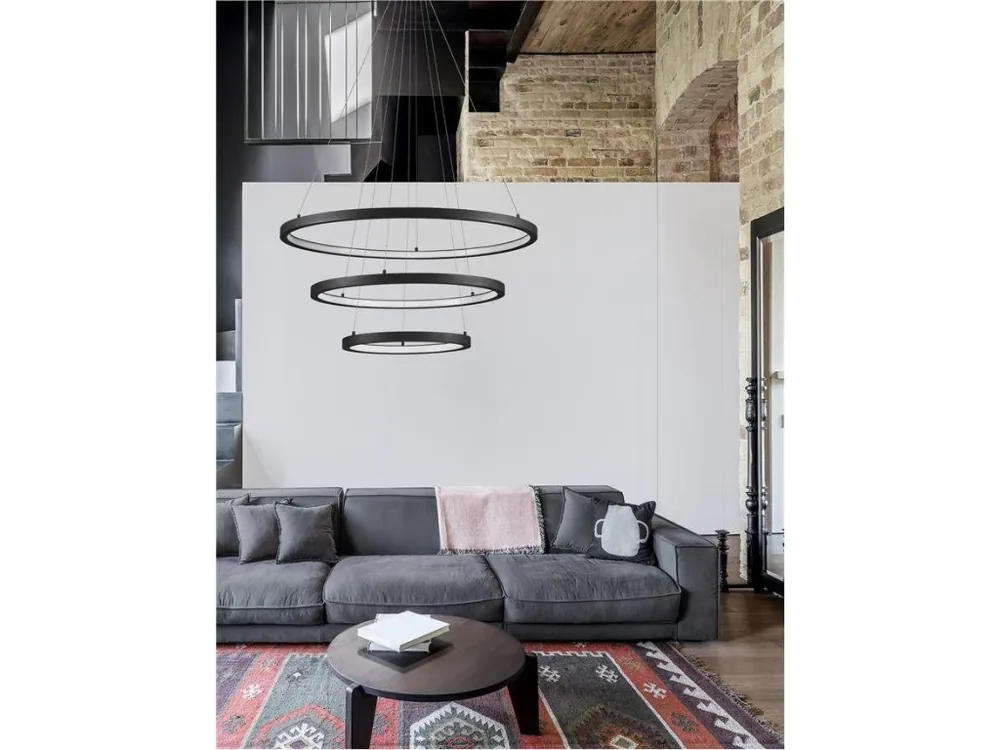 Expresní Doručení Závěsné svítidlo EMPATIA LED 108W 3000K hliník černá 807+600+395x2000mm stmívatelné - NOVA LUCE