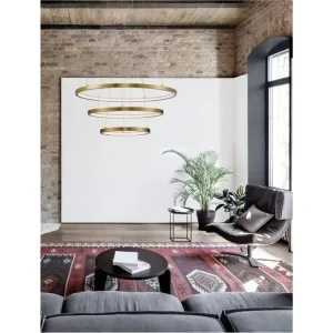 Přímo Od Výrobce Závěsné svítidlo EMPATIA LED 108W 3000K mosaz 807+600+395x2000mm stmívatelné - NOVA LUCE