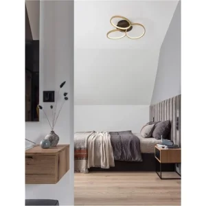 Stropní svítidlo ELIZE černá a mosazná zlatá ocel, hliník a silikon LED 28W 230V 3000K IP20 stmívatelné - NOVA LUCE Akční Nabídka