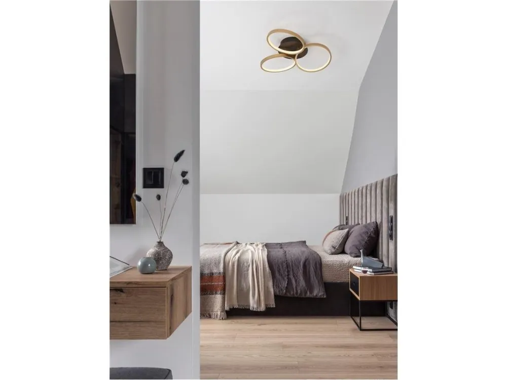 Stropní svítidlo ELIZE černá a mosazná zlatá ocel, hliník a silikon LED 28W 230V 3000K IP20 stmívatelné - NOVA LUCE Akční Nabídka