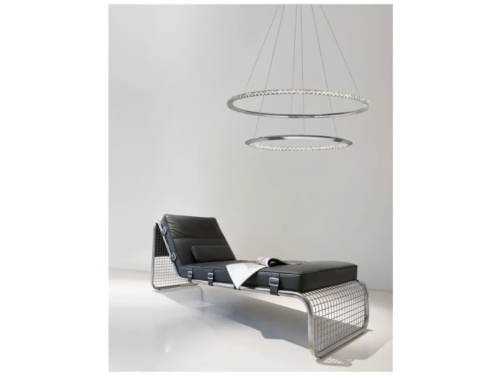Nízká Cena Závěsné svítidlo NETUNO chromovaný hliník a křišťál nastavitelné LED 50W 230V 3000K IP20 stmívatelné - NOVA LUCE