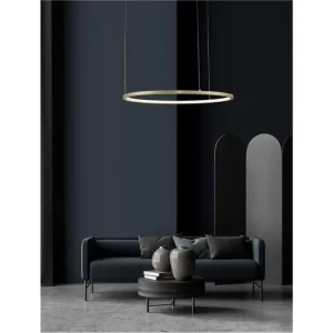 Výprodej Závěsné svítidlo TARQUIN broušený zlatý hliník a akryl LED 36W 230V 3000K IP20 stmívatelné - NOVA LUCE