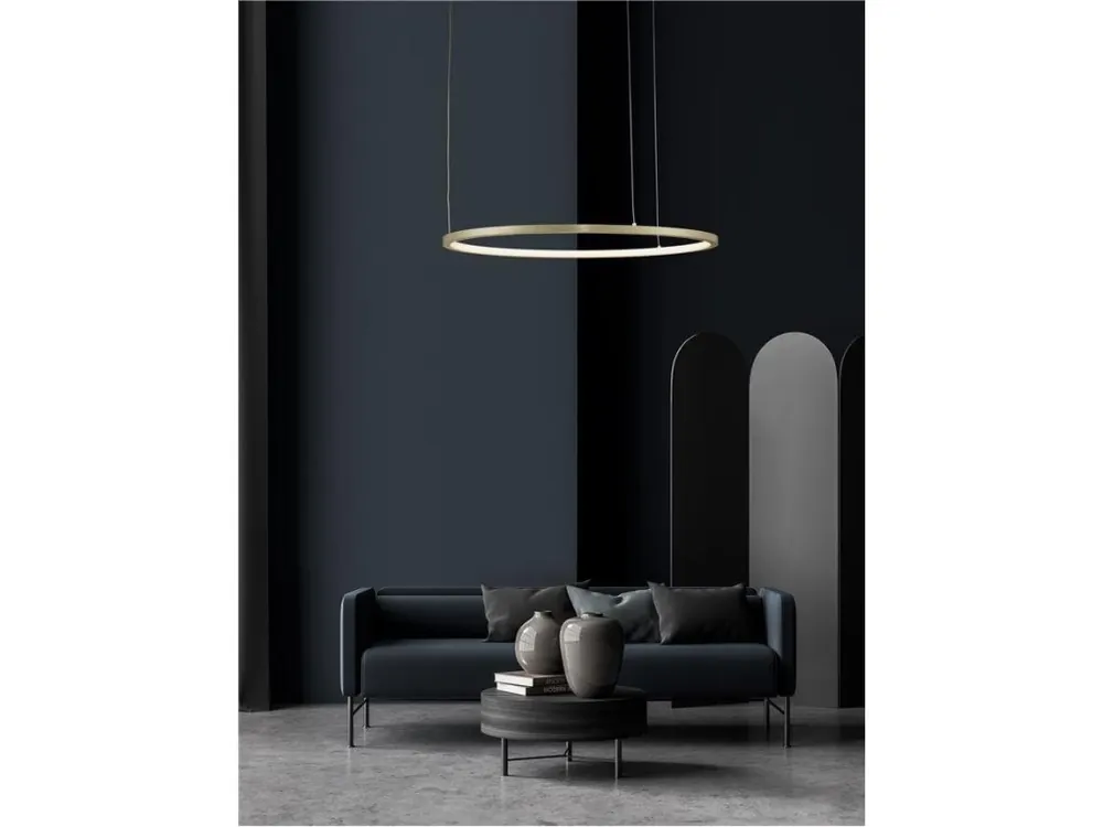 Výprodej Závěsné svítidlo TARQUIN broušený zlatý hliník a akryl LED 36W 230V 3000K IP20 stmívatelné - NOVA LUCE