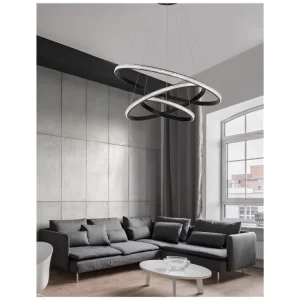 Časově Omezené Závěsné svítidlo NAGER černý hliník a akryl LED 62W 230V 3000K IP20 stmívatelné - NOVA LUCE