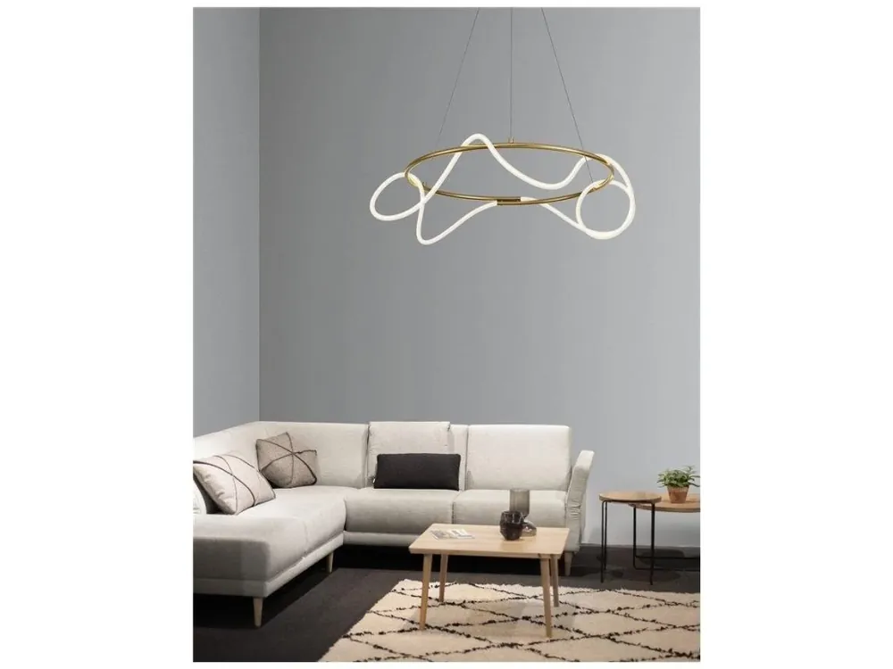 Závěsné svítidlo TIRIAC zlatý hliník a akryl LED 43W 230V 3000K IP20 stmívatelné - NOVA LUCE Akční Cena