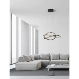 Akční Nabídka Závěsné svítidlo GINEVRA černý hliník a akryl LED 56W 230V 3000K IP20 stmívatelné - NOVA LUCE