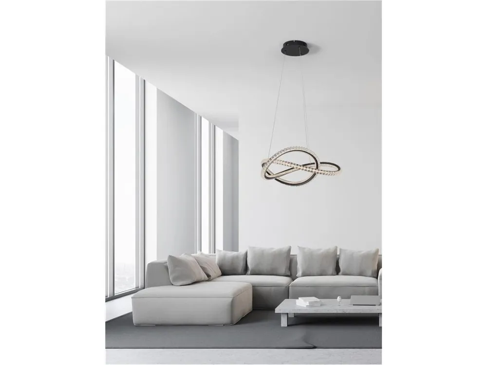 Akční Nabídka Závěsné svítidlo GINEVRA černý hliník a akryl LED 56W 230V 3000K IP20 stmívatelné - NOVA LUCE