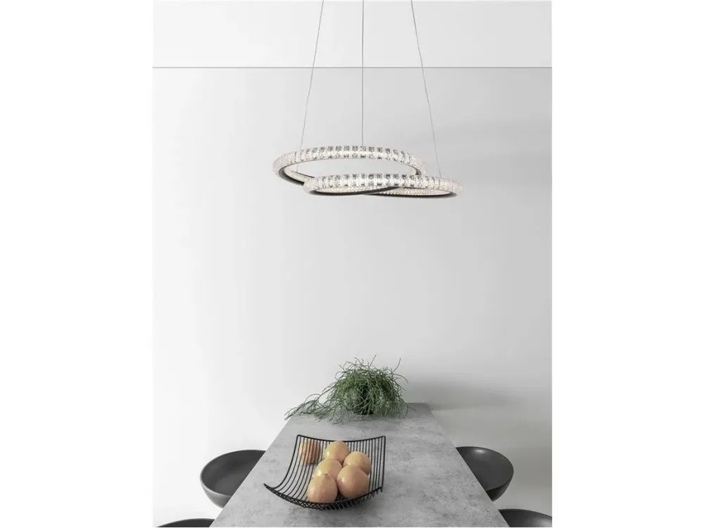 Závěsné svítidlo GINEVRA černý hliník a akryl LED 45W 230V 3000K IP20 stmívatelné - NOVA LUCE Nakupujte Hned