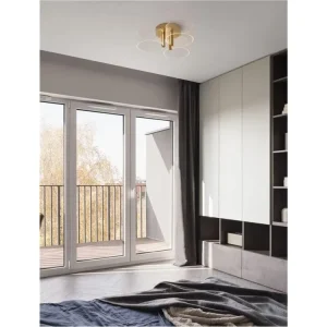 Ihned K Objednání Stropní svítidlo GATLIN mosazný zlatý kov a akryl LED 20.5W 230V 3000K IP20 stmívatelné - NOVA LUCE