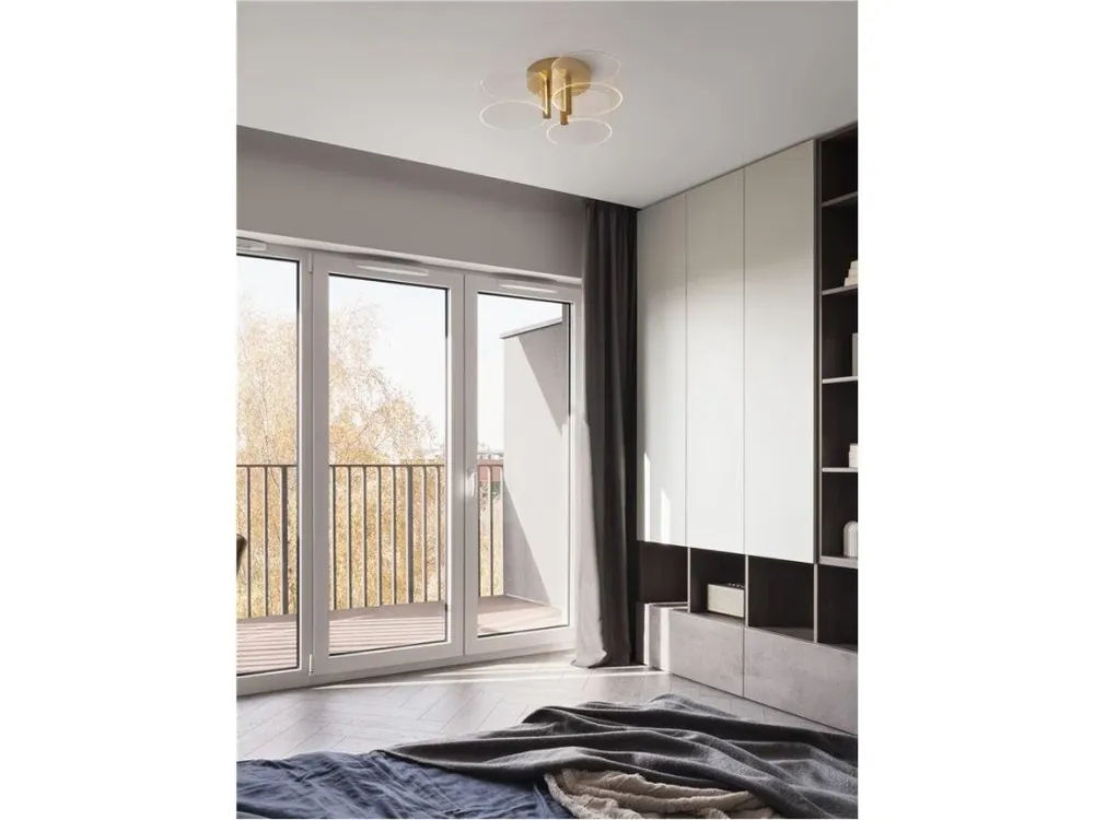 Ihned K Objednání Stropní svítidlo GATLIN mosazný zlatý kov a akryl LED 20.5W 230V 3000K IP20 stmívatelné - NOVA LUCE