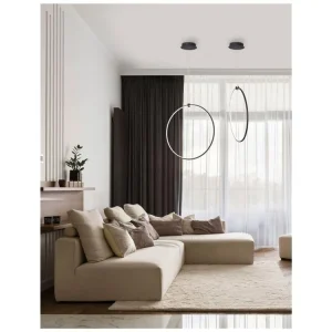 Levný Závěsné svítidlo RING černý hliník a akryl LED 28W 230V 3000K IP20 stmívatelné - NOVA LUCE